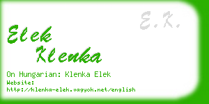 elek klenka business card